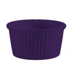 image of CAC China RKF-1-BLU - 1 oz. Blue Stoneware Ramekin, 2¼" Dia x 1⅛" H, Fluted, Dishwasher Oven Microwave Safe - 1 Dozen