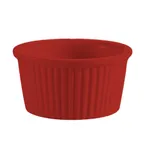 image of CAC China RKF-1-R Ramekin Sauce Cup, 1 oz (2¼" Dia x 1⅛" H) Fluted Ceramic, Red - 1 Dozen