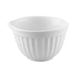 image of CAC China RKF-208 - 8 oz White Porcelain Ramekin with Pour Spout, Fluted, Dishwasher Safe - 1 Dozen