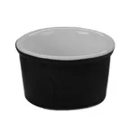 image of CAC China RKF-25-BLK Ramekin 2.5 oz (2‑7/8" Dia x 1‑1/2" H) Ceramic Black/White Oven Safe - 1 Dozen