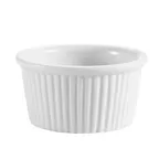 image of CAC China RKF-6 - 6 oz Super White Porcelain Ramekin, 3½" Dia x 1¾" H, Dishwasher Safe - 1 Dozen
