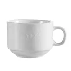 image of CAC China RSV-1-S - 8‑Oz Porcelain Coffee Cup, 3.5" Dia x 2.5" H, White, Dishwasher Safe - 1 Dozen
