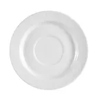 image of CAC China RSV-2 Roosevelt Saucer, 6" Round Porcelain, Super White, Dishwasher Safe - 1 Dozen