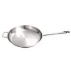 image of CAC China S1FP-12H Fry Pan, 12-5/8" x 2", Stainless Steel, Induction Ready, Welded Handle