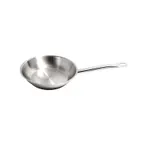 image of CAC China S1FP-8 Stainless Steel Fry Pan, 8" x 1-5/8", Welded Handle, Induction, Tri-Ply - NSF