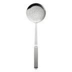 image of CAC China SBFH-SK12 Skimmer, 4\" dia. x 14-3/8\"L, Hollow Handle, Stainless Steel, Mirror Finish