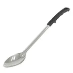 image of CAC China SBSO-11BH Solid Basting Spoon, 11" Long, Stainless Steel with Bakelite Handle, Black