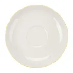 image of CAC China SC-36G Seville Saucer, 4½" Dia x ¾" H, Ceramic, Gold Band, Oven Safe - 1 Dozen