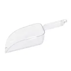 image of CAC China SCPP-32 Clear Polycarbonate Kitchen Ice Scoop, 32 oz Capacity, Flat Bottom Design
