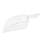 image of CAC China SCPP-64 Clear Polycarbonate Ice Scoop, 64-86 oz Capacity, Flat Bottom, NSF Certified