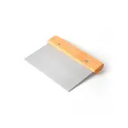 image of CAC China SCPS-578W Dough Scraper, 5-7/8"W x 3"D, Stainless Steel Blade with Wooden Handle
