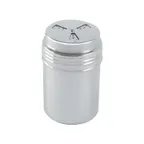 image of CAC China SDRG-8A Dredge, 8‑Oz Stainless Steel Cheese Shaker, 3‑Way Perforated Top, Silver Lid