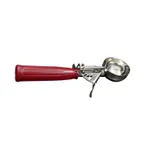 image of CAC China SICD-24RD Thumb Disher, #24, 1.3 oz., Stainless Steel Scoop, Red Handle