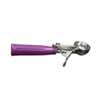 image of CAC China SICD-40OD Thumb Disher, #40, 0.72 oz., Stainless Steel Scoop, Orchid Handle, NSF