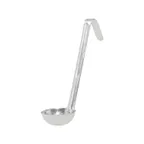 image of CAC China SLD6-10 Ladle, 1 oz. Bowl, 6" Hooked Handle, One-Piece, Stainless Steel