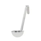 image of CAC China SLD6-20 Ladle, 2-5 oz Capacity, 6" Hooked Handle, One-Piece Stainless Steel