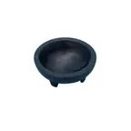 image of CAC China SLDB-4 Molcajete Salsa Bowl, 4 oz Round Plastic Black BPA‑Free NSF - 4/Pack