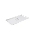 image of CAC China SPCN-F Stainless Steel Steam Table Pan Cover, 1/1 Size, Flat with Handle, 304 SS, NSF