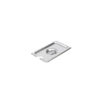 image of CAC China SPCN-Q Stainless Steel Steam Table Pan Cover, 1/4-Size, Flat, With Handle, 304 Stainless Steel, NSF