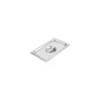 image of CAC China SPCO-Q 1/4-Size Steam Table Pan Cover, Flat, With Handle, 304 Stainless Steel