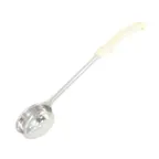image of CAC China SPCP-3IV Portion Control Spoon, 3 oz, Stainless Steel, Ivory Handle, Perforated