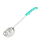 image of CAC China SPCP-4GN Portion Control Spoon, 4 oz, Stainless Steel, Green Handle