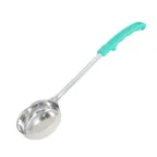image of CAC China SPCT-4GN Portion Control Spoon, 4 oz, Solid, Green Handle, Stainless Steel