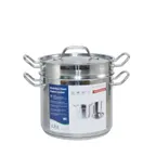 image of CAC China SPDB-8 Pasta Cooker, 8 qt Stainless Steel, Induction Ready, 9-1/2" x 7-1/2" x 6-3/4"H, Set