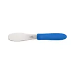 image of CAC China SPSP-4BL Spreader, 3-7/8", Stainless Steel, Serrated Plastic Handle, Blue