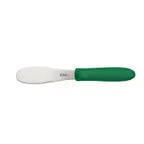 image of CAC China SPSP-4GN Spreader, 3-7/8", Stainless Steel, Serrated Plastic Handle, Green