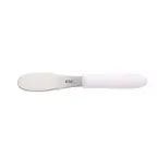 image of CAC China SPSP-4WT Spreader, 3-7/8", Stainless Steel, Serrated Plastic Handle, White