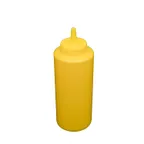 image of CAC China SQBT-12Y Squeeze Bottle, 12 Oz Yellow Plastic Leak‑Proof Cap, Single Tip, BPA‑Free - 6/Pack