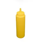 image of CAC China SQBT-8Y Squeeze Bottle, 8 Oz Yellow Plastic, Leak‑Proof Cap, Single Tip, BPA‑Free – 6/Pack