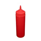 image of CAC China SQBT-W-12R - Red Plastic 12 oz Wide‑Mouth Squeeze Bottle Leak‑Proof Cap BPA‑Free - 6/Pack