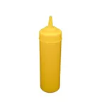 image of CAC China SQBT-W-12Y Squeeze Bottle, 12 Oz Wide‑Mouth Plastic, Yellow Cap, BPA‑Free – 6/Pack