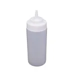 image of CAC China SQBT-W-16C - 16 Oz Squeeze Bottle, Wide‑Mouth Tip, Leak‑Proof Cap, BPA‑Free - 6/Pack