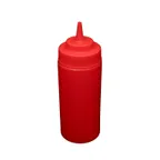 image of CAC China SQBT-W-16R - 16 Oz Red Squeeze Bottle, Wide‑Mouth Tip, Leak‑Proof Cap, BPA‑Free, 6/Pack