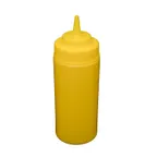 image of CAC China SQBT-W-16Y - 16 Oz Yellow Squeeze Bottle, Wide‑Mouth Tip, BPA‑Free, 6/Pack