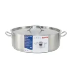 image of CAC China SSBZ-25 Brazier Pan, 25 Qt., Stainless Steel, Induction Ready, With Lid - Set