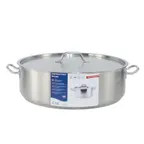 image of CAC China SSBZ-30 Brazier Pan, 30 Qt., 19-5/8" x 5-7/8", Stainless, Induction, Lid Included - Set