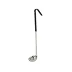 image of CAC China SSLD-10BK Serving Ladle, 1 oz., 11-1/2"L, One-Piece, Black Handle, Stainless Steel