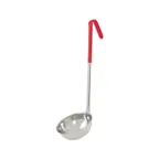 image of CAC China SSLD-120RD Ladle, 12 oz., One-Piece, Red Handle, Stainless Steel