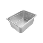 image of CAC China SSPH-25-6P Stainless Steel Steam Table Pan, 1/2-size, 6" deep, Perforated, Anti-Jam, 25 Gauge