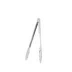 image of CAC China SSUT-12-05 Utility Tongs – 12" Length, Stainless Steel, Black & Cherry Handles