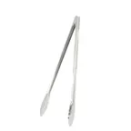 image of CAC China SSUT-16-05 Utility Tongs, 16" Stainless Steel, Black Cherry Color, Non‑Coated Handle