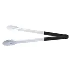 image of CAC China STCH-16BK Utility Tongs, 16" Heavy-Duty Stainless Steel with Black Handle