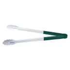 image of CAC China STCH-16GN Utility Tongs, 16" Heavy-Duty Stainless Steel, Green Handle