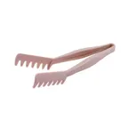 image of CAC China STKU-11BG Spaghetti Tongs - 11" Length, Durable Plastic Construction, Beige Finish