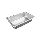 image of CAC China STPQ-S25-2 Steel Steam Table Pan, 1/4 Size, 2-1/2" Deep, 25 Gauge, Dishwasher Safe