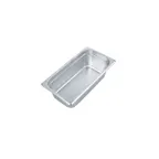 image of CAC China STPT-24-4 Steel Steam Table Pan, 1/3-Size, 4" Deep, Anti‑Jam, Stacking Lug, Dishwasher Safe
